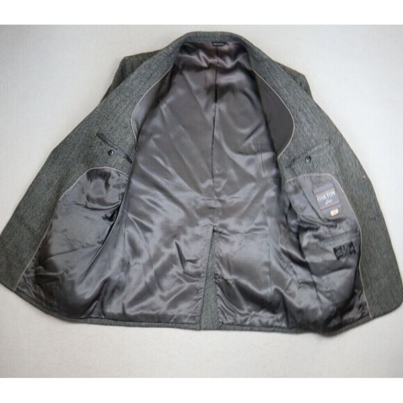 OAKTON - VINTAGE MEN'S GRAY HERRINGBONE BLAZER JACKET SPORT COAT - SIZE 42R - Picture 6 of 13